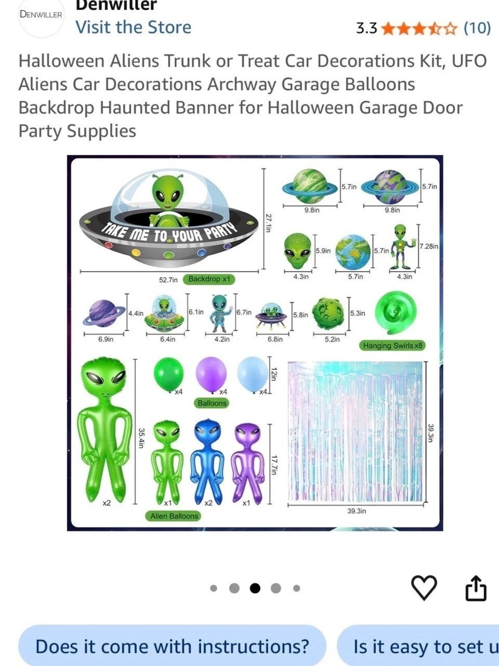 Alien Halloween Party Items - Picture 5 of 8